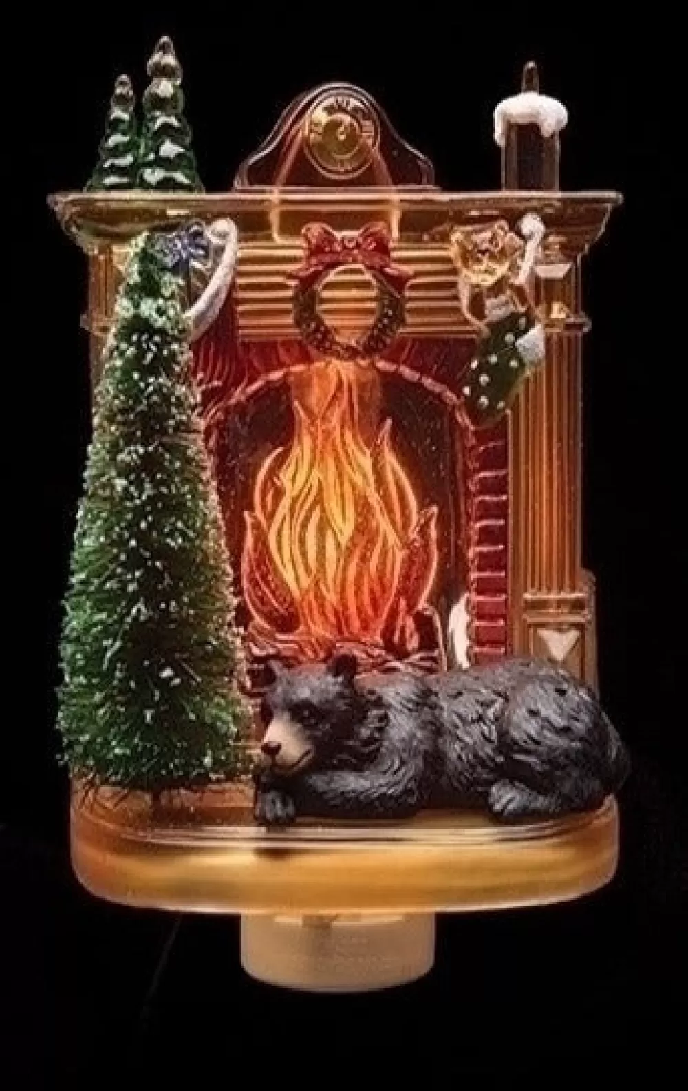 The Spirit of Christmas Night Lights>Bear By Fireplace