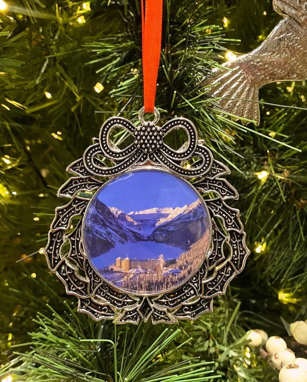 The Spirit of Christmas Banff And Canadiana>Chateau Lake Louise Hotel Metal Ornament