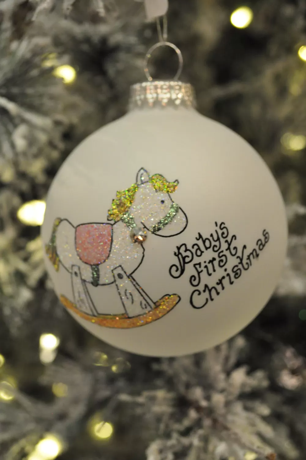 The Spirit of Christmas Baby's First | Personalization>Girl Rocking Horse Ball