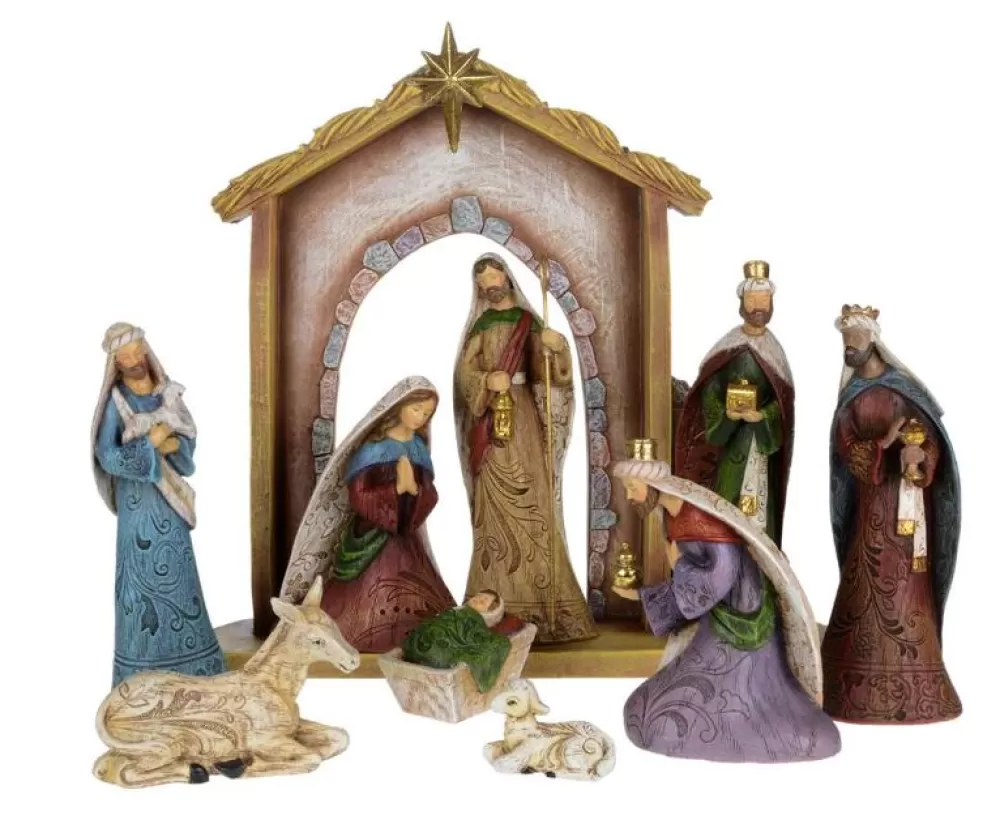 The Spirit of Christmas Nativities>Jeweltone Nativity With Background