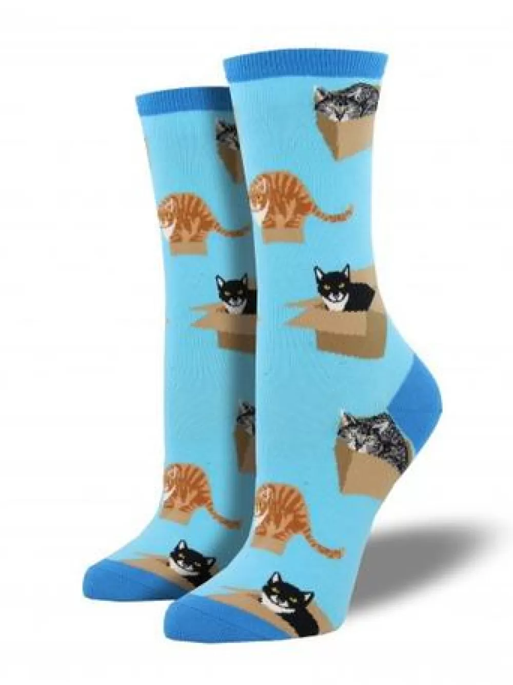 The Spirit of Christmas Ladies - Graphic Crew Socks>Ladies Cat In A Box Socks