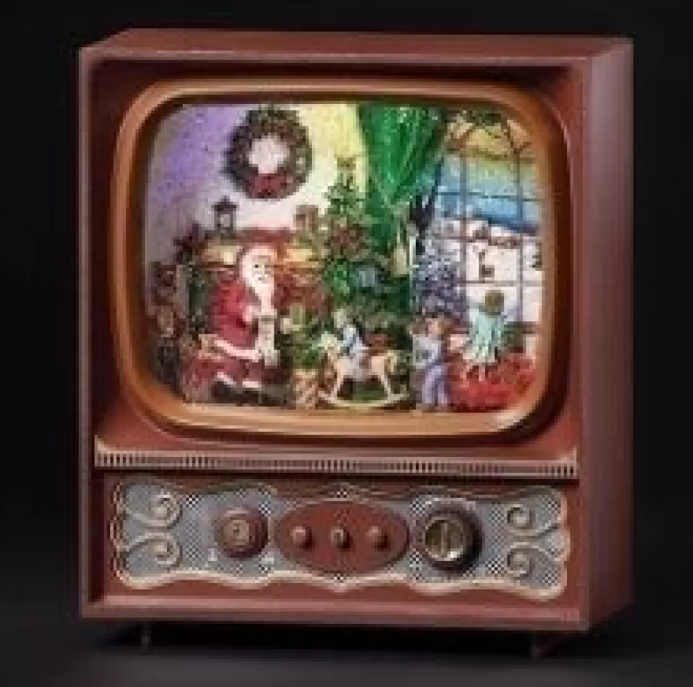 The Spirit of Christmas Musicals | 分类为空>LED Musical Swirl TV Santa With Kids