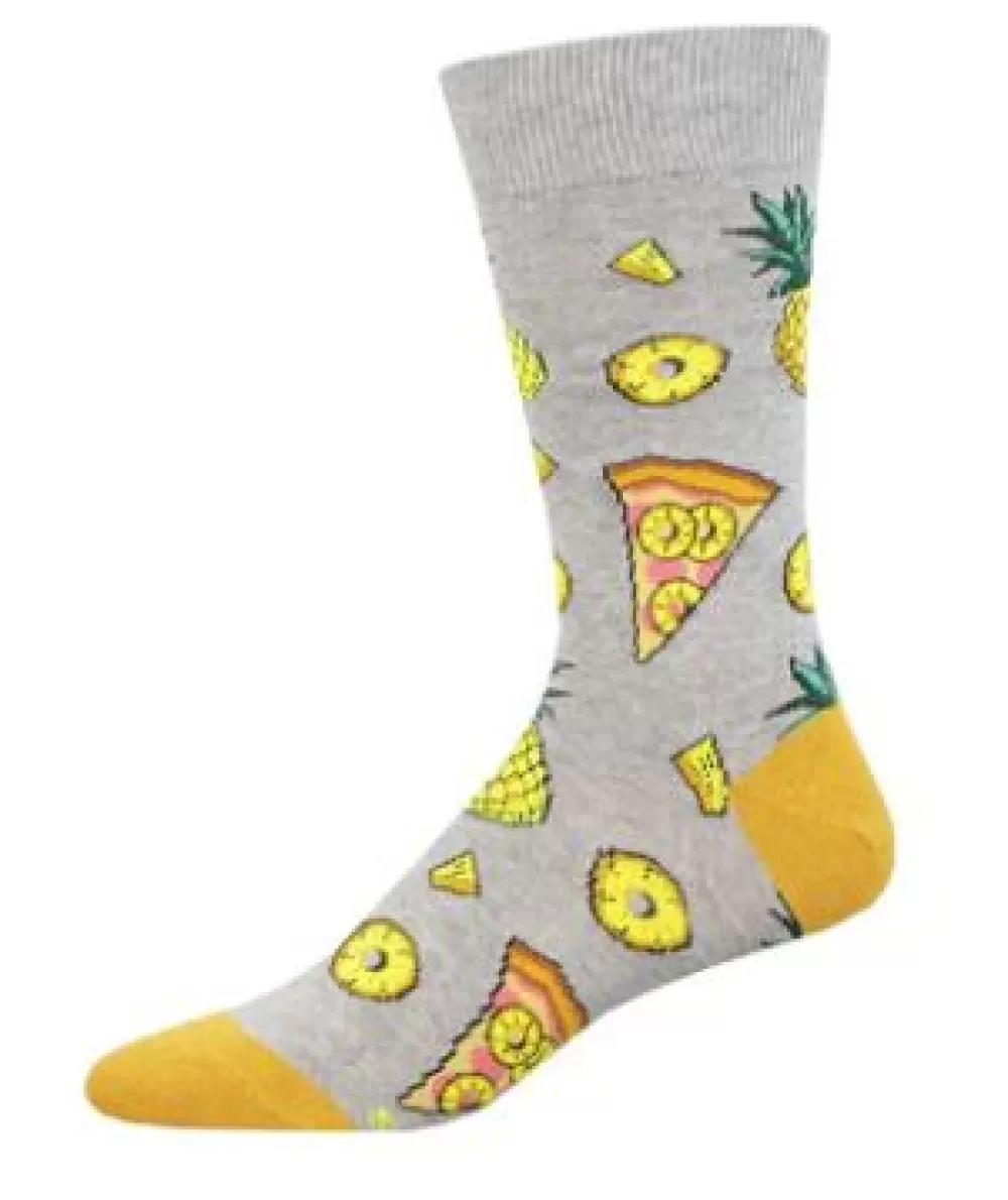 The Spirit of Christmas Men's - Graphic Crew Socks>Men's Hawaiian Pizza Socks