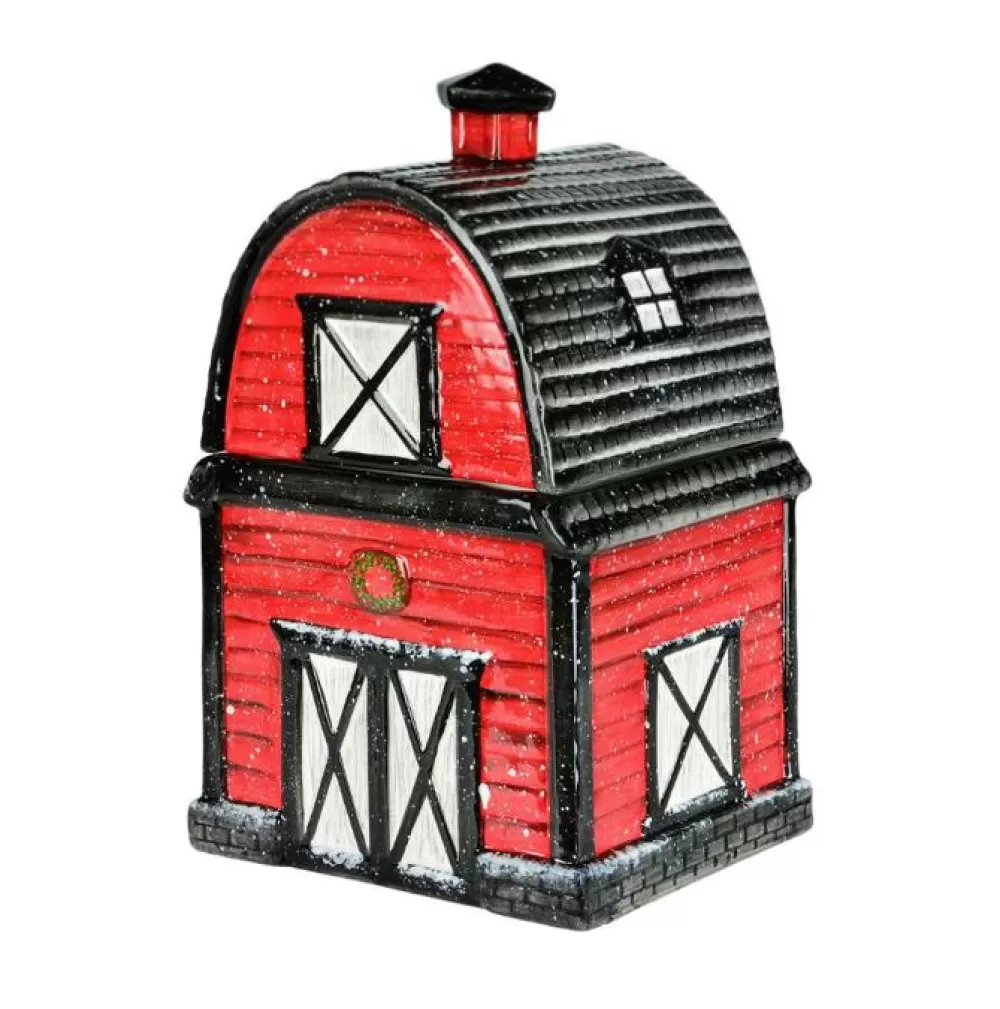 The Spirit of Christmas Cookie Jars>Red Barn Cookie Jar