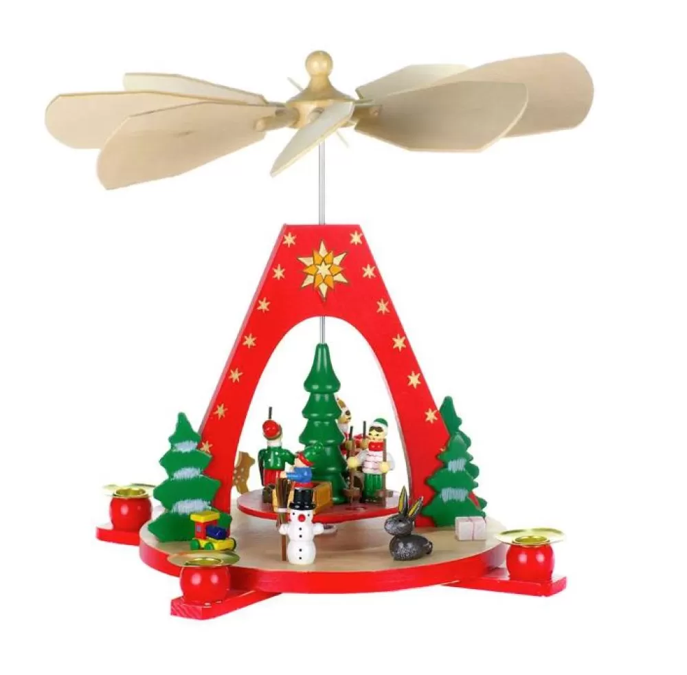 The Spirit of Christmas Pyramid>Red Skier Pyramid