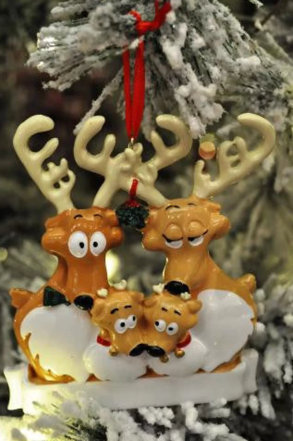 The Spirit of Christmas Personalization>Reindeer Family Of 4 Personalized Ornament