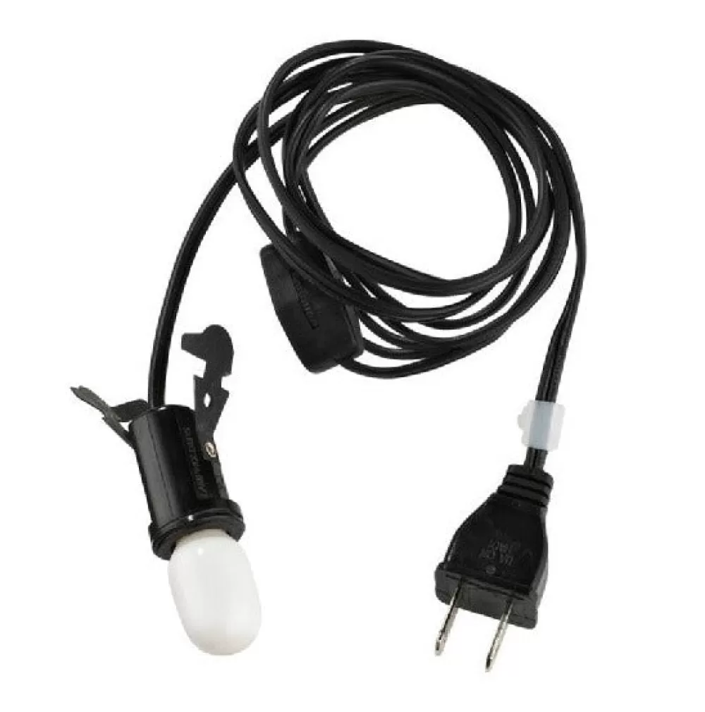 The Spirit of Christmas Lights>Village Single Cord With Bulb, Black