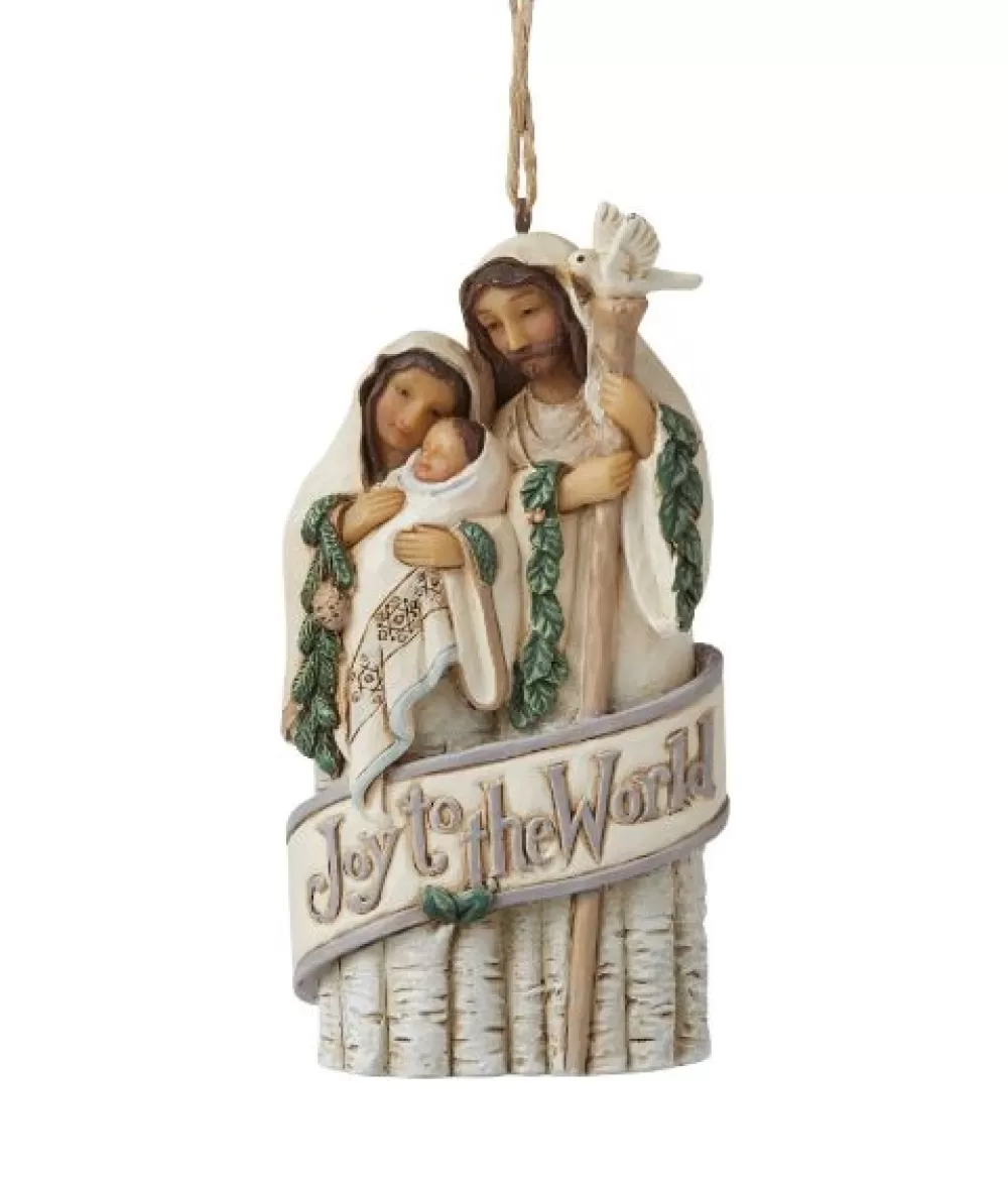 The Spirit of Christmas Nativity>White Woodland Holy Family Ornament